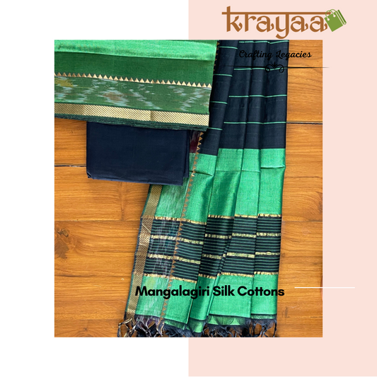 Mangalagiri  Silk Cotton Dress Material Set