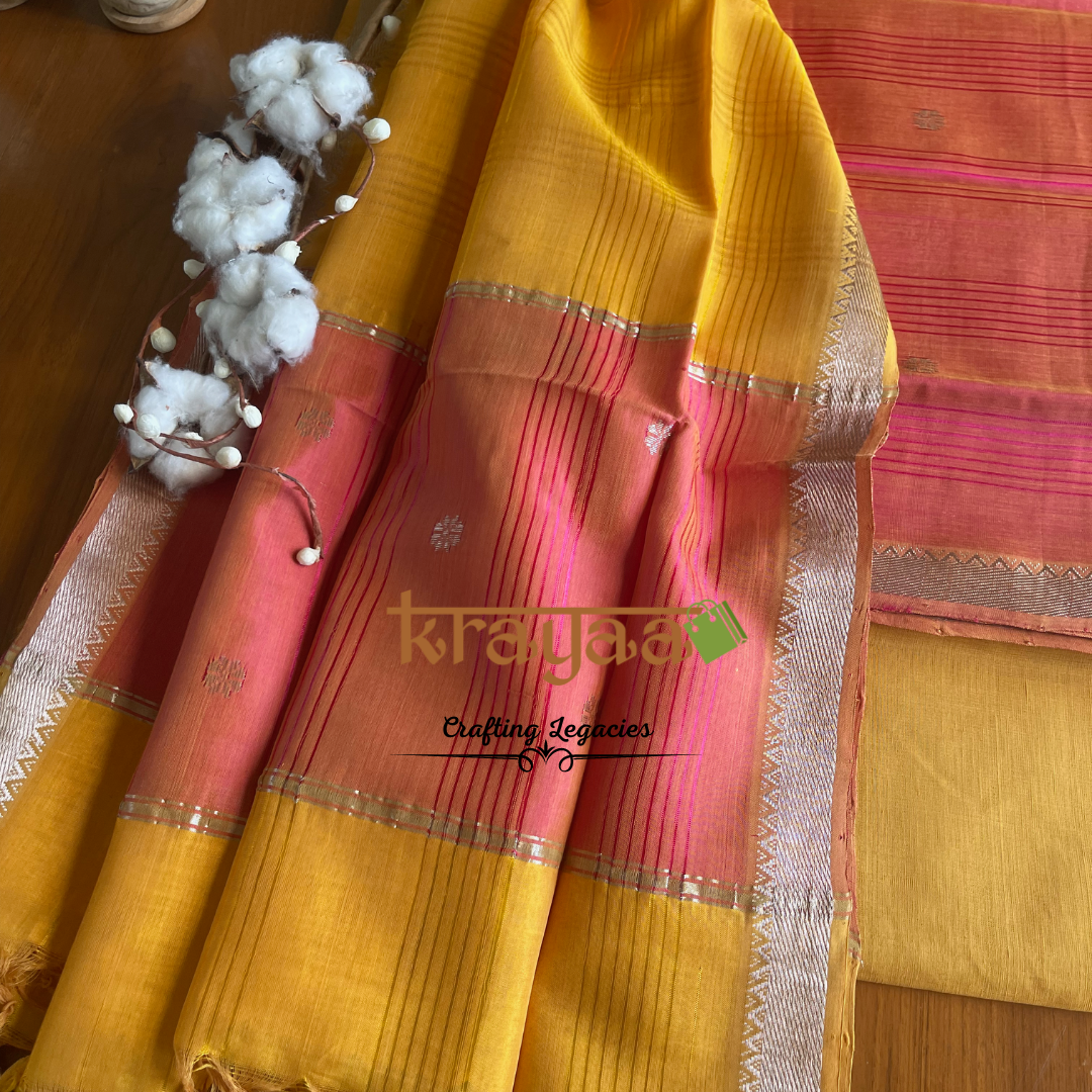 Mangalagiri  Silk Cotton Dress Material Set