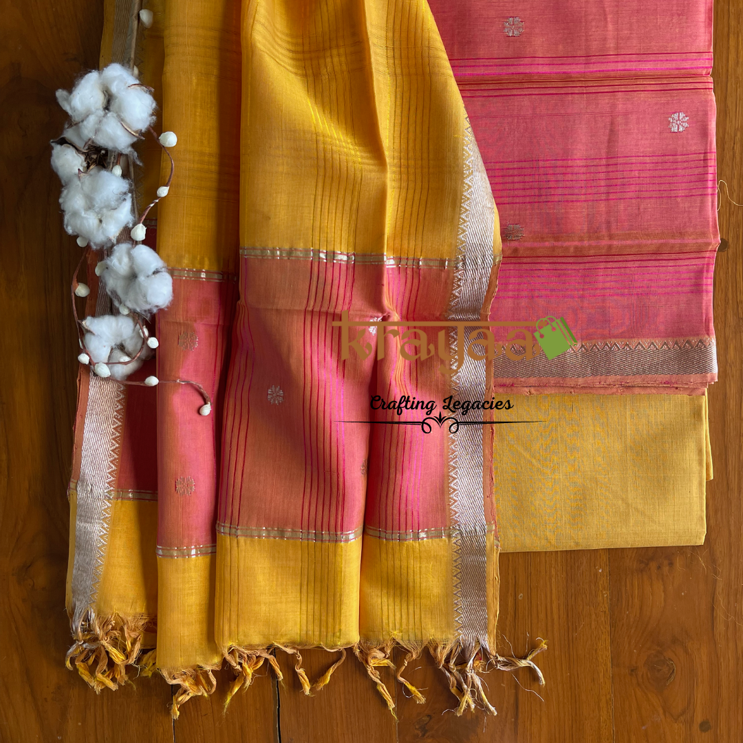 Mangalagiri  Silk Cotton Dress Material Set