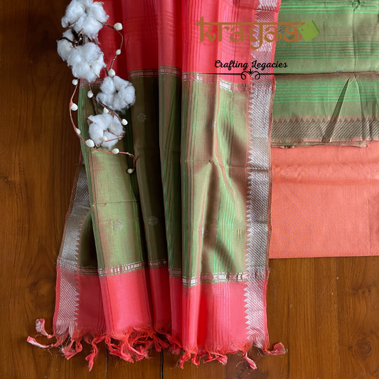 Mangalagiri  Silk Cotton Dress Material Set