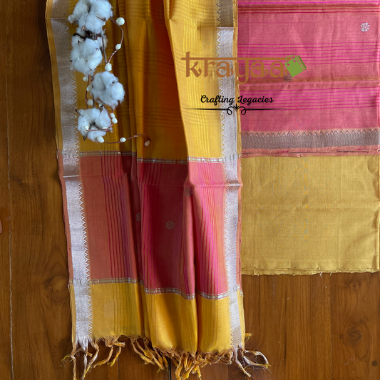 Mangalagiri  Silk Cotton Dress Material Set