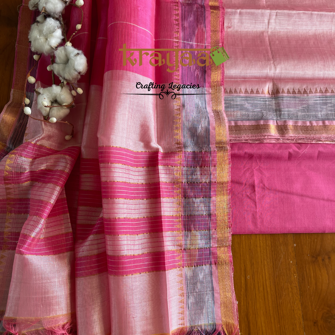 Mangalagiri  Silk Cotton Dress Material Set