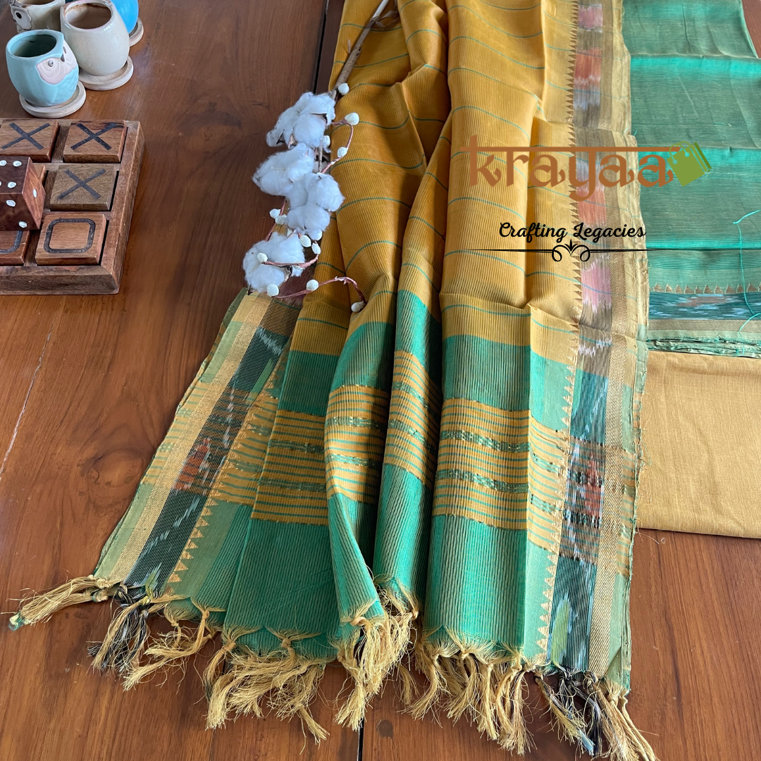 Mangalagiri  Silk Cotton Dress Material Set