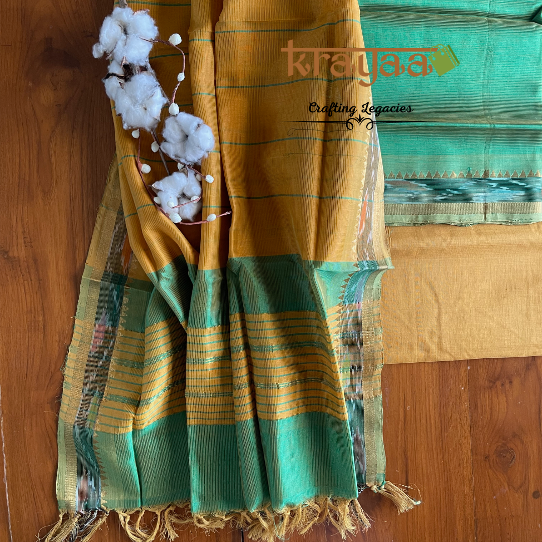 Mangalagiri  Silk Cotton Dress Material Set