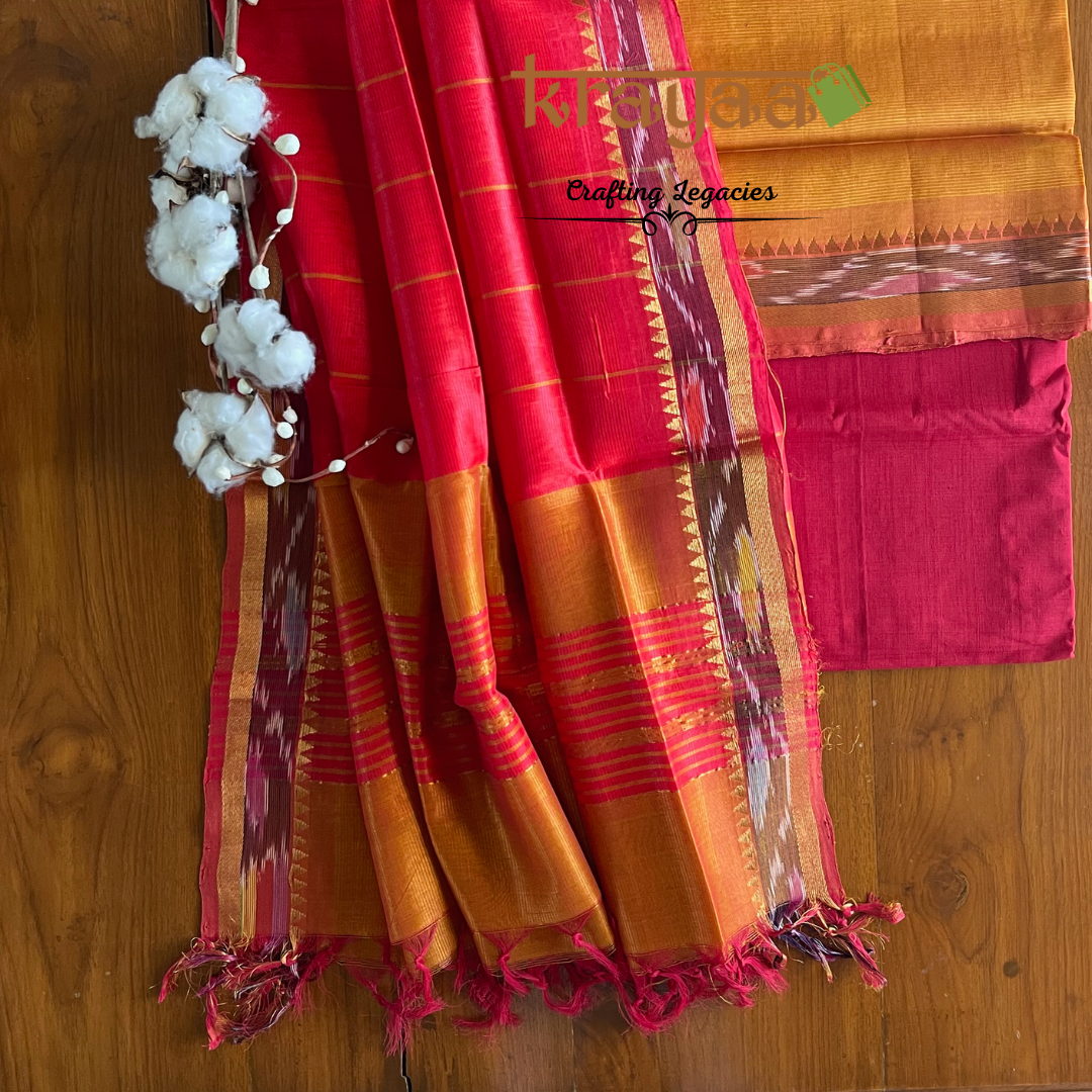 Mangalagiri  Silk Cotton Dress Material Set