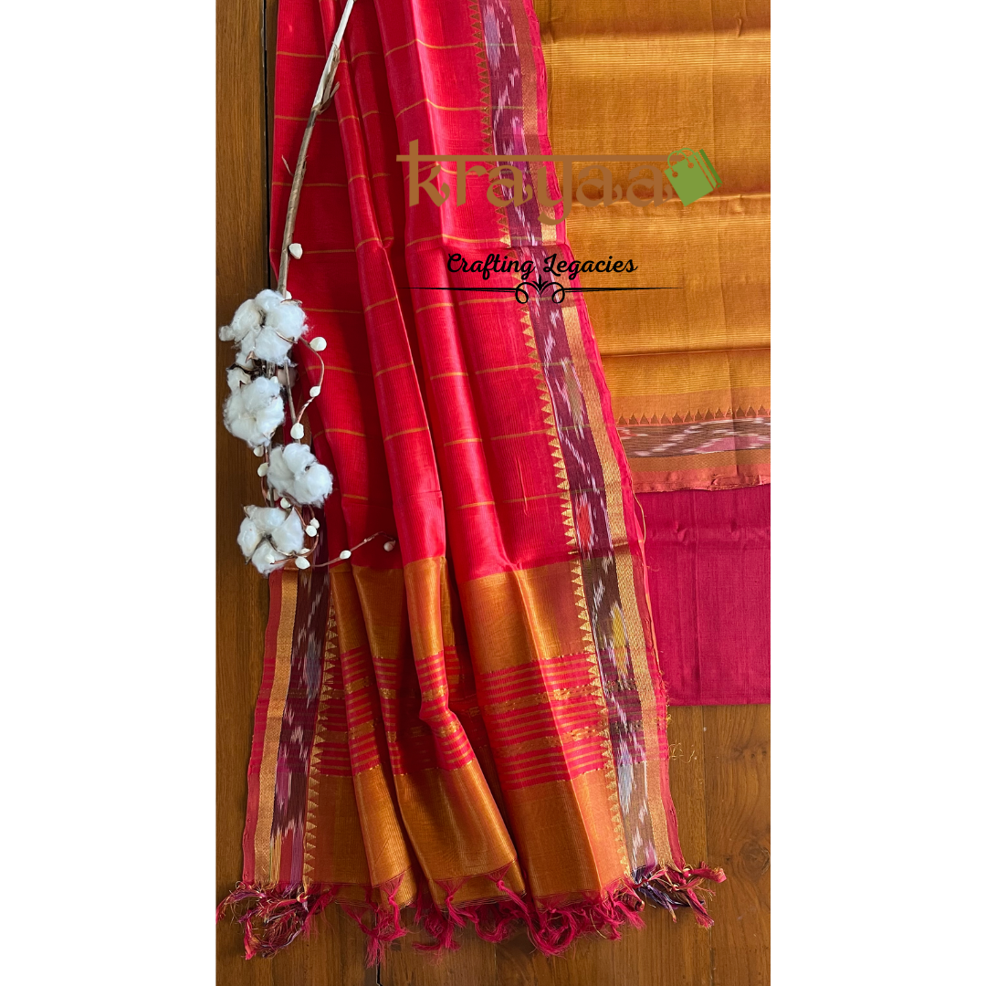 Mangalagiri  Silk Cotton Dress Material Set