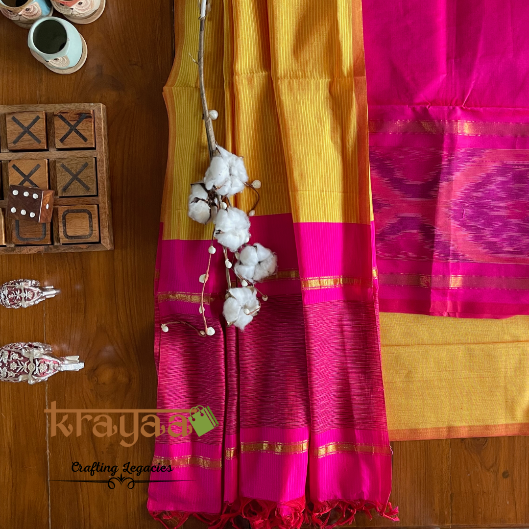 Mangalagiri  Silk Cotton Dress Material Set