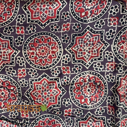 Ajrakh on Modal Silk - Blouse Fabric