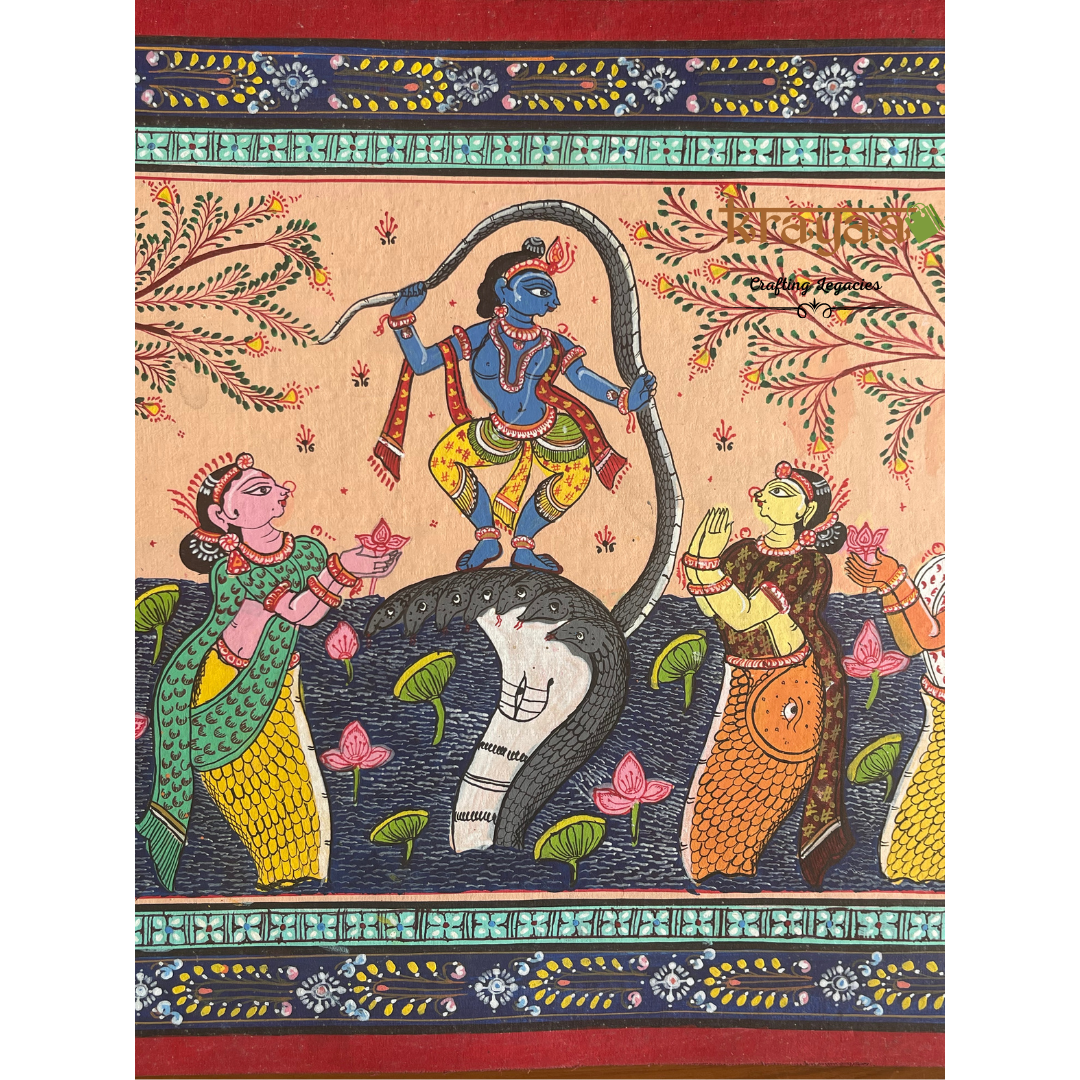 Pattachitra - Krishna, Kalinga Mardana