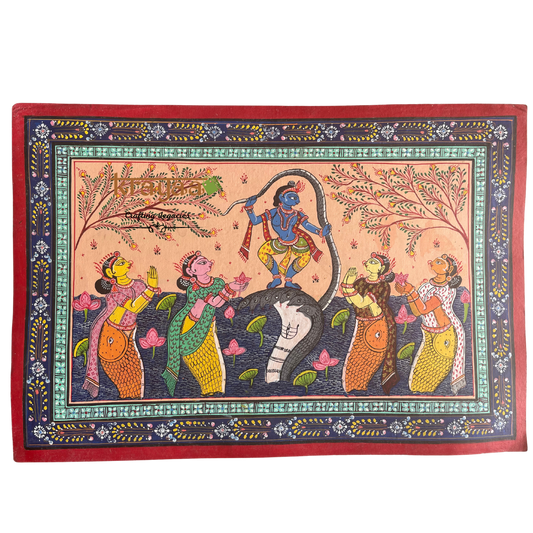 Pattachitra - Krishna, Kalinga Mardana