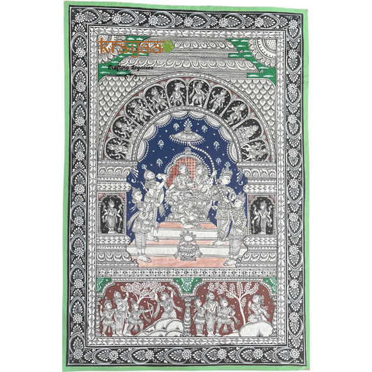 Pattachitra - Shri Rama Pattabhisheka With Dashavatar